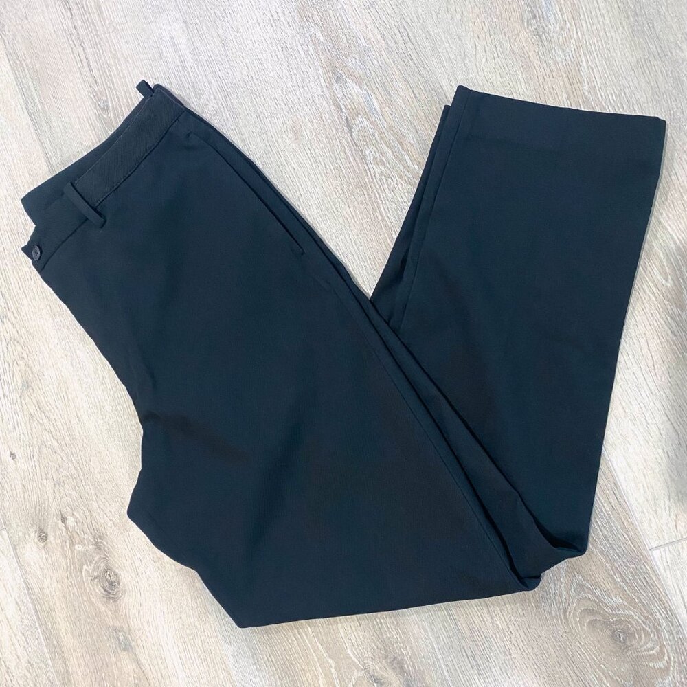 Uniqlo Pants Mens 33x36 Straight Leg Stretch Flat Front Casual Chino Black Pants